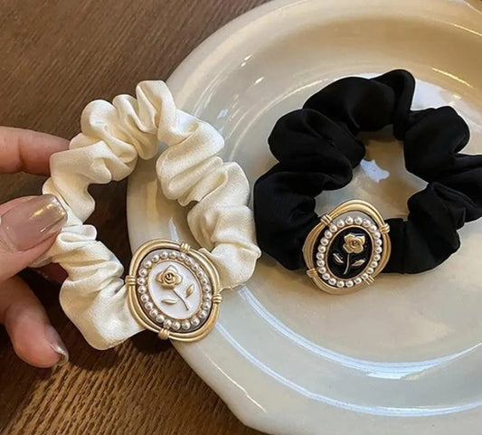 French Floral Silk Scrunchies