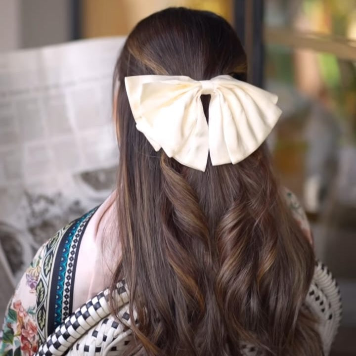 Satin de Soie Frills Bow Barrette