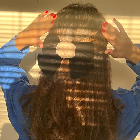 Camellia Flower Hair Bow Bowtie Hair Clip