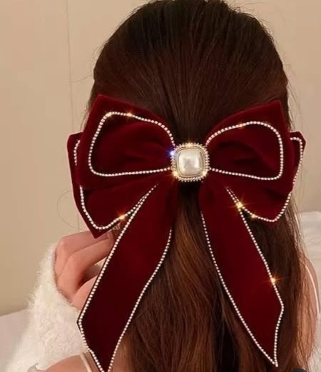 Perle de Velours Hair Bow Barrette 🎀