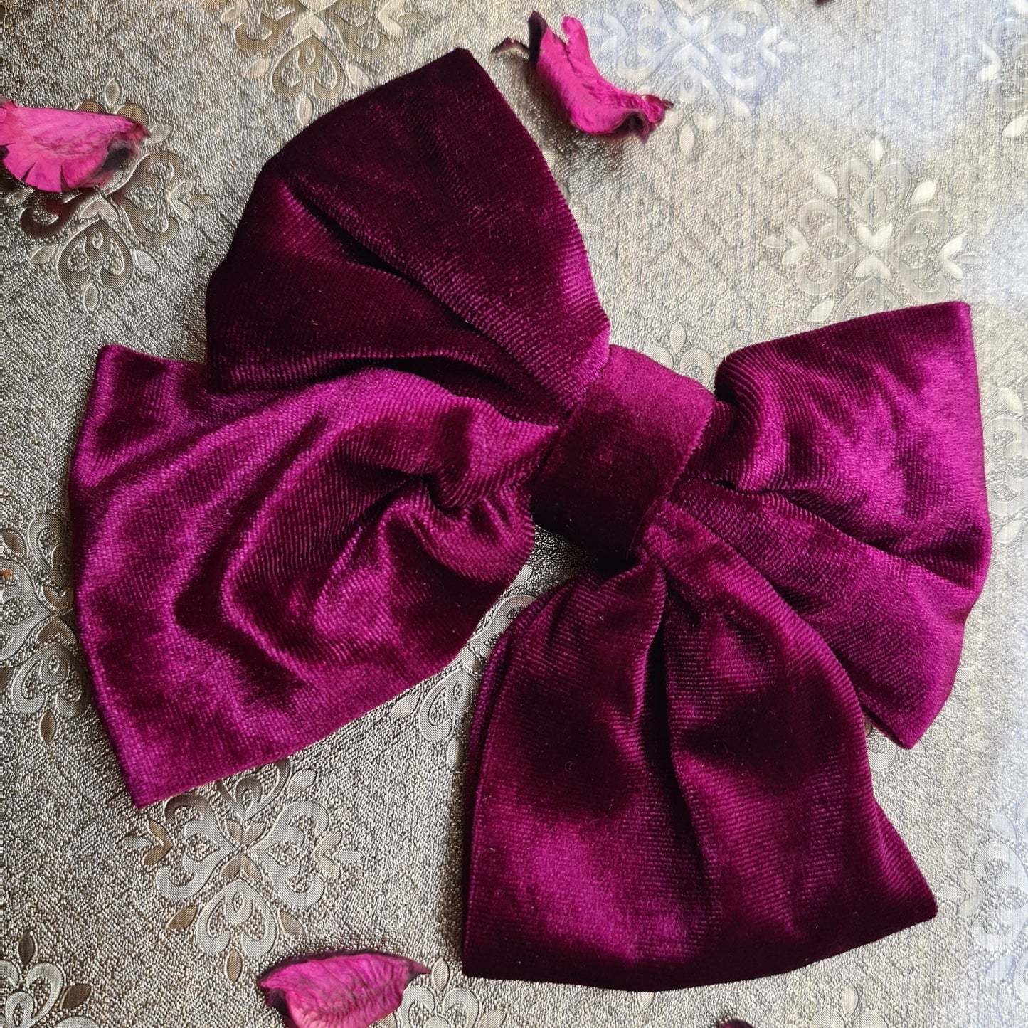 Velvet Hair Bow Barrette
