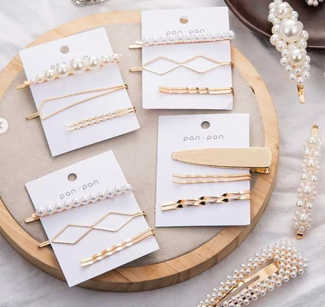 Luxury Minimalist Pearl Hairpins - Set of 3 Pins