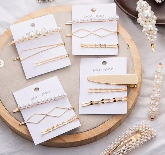 Luxury Minimalist Pearl Hairpins - Set of 3 Pins